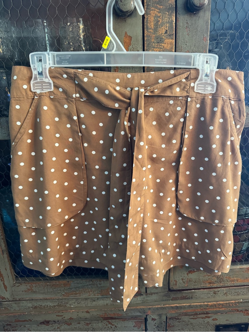 Joe Fresh Brown with White Polka Dot Skirt